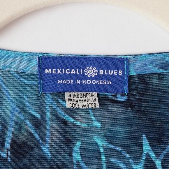 Mexicali Blues Button Front Midi Maxi Dress Sunflower Blue Tie Dye - Small - Picture 6 of 8